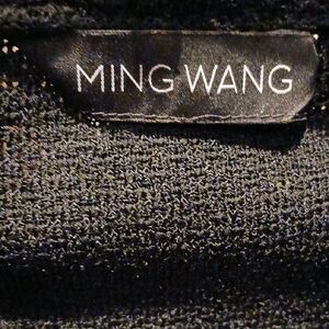 MING WANG black tufted long sleeve jacket Sz M/L
